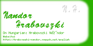 nandor hrabovszki business card